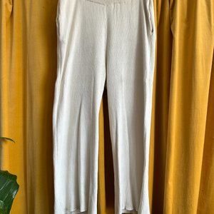 Eloquii Wide Leg Knit Pants, Cream Colored. Size 18/20